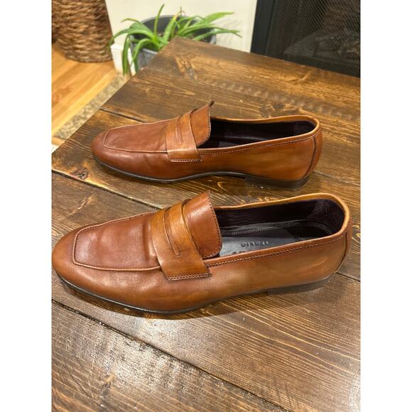 Zelli Tippa Italian Calfskin Penny Loafers Cognac (15-750-CGN)Size  9 main image 5
